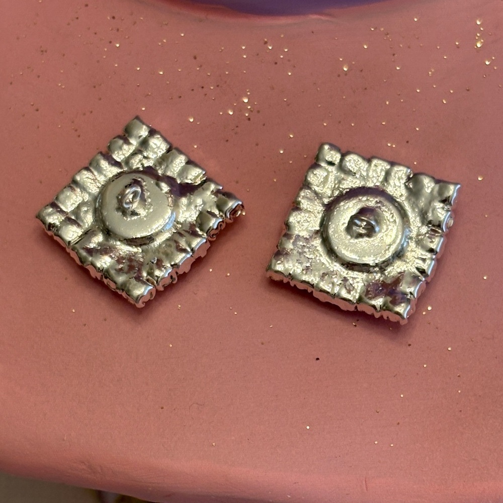 Silver Square Rhinestone Buttons, Rhinestone Jewelry Collection NWT - Picture 3 of 7